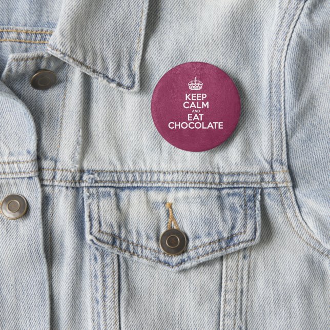 Behalt Ruhe und frische Schokolade, rosa Leder, Kr Button (Beispiel)