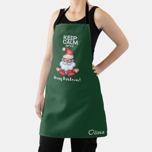 Behalt Ruhe und frohe Weihnachten Personalisierter Schürze (InSitu)