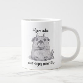 Behalt Ruhe und genieße dein Tee/ Personalisiert/  Jumbo-Tasse