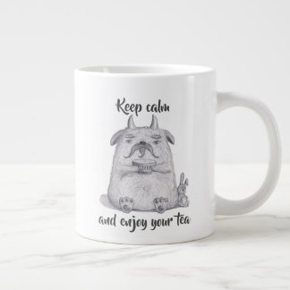 Behalt Ruhe und genieße dein Tee/ Personalisiert/  Jumbo-Tasse