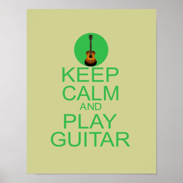 Behalt Ruhe und Gitarre spielen (akustisch) Poster (Vorne)