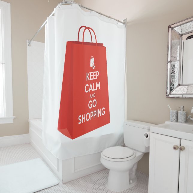 Behalt Ruhe und Go Shopping (Tasche2) Duschvorhang (Beispiel)