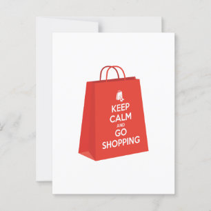 Behalt Ruhe und Go Shopping (Tasche2) Postkarte