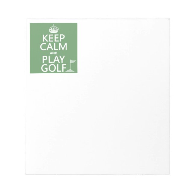 Behalt Ruhe und Golf spielen - alle Farben Notizblock (Vorderseite)