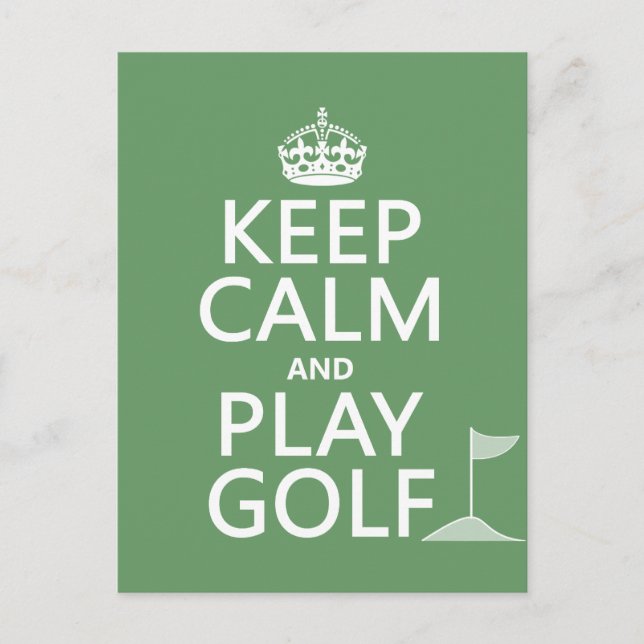 Behalt Ruhe und Golf spielen - alle Farben Postkarte (Vorderseite)