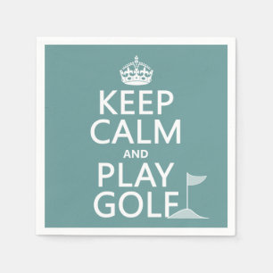 Behalt Ruhe und Golf spielen - alle Farben Serviette