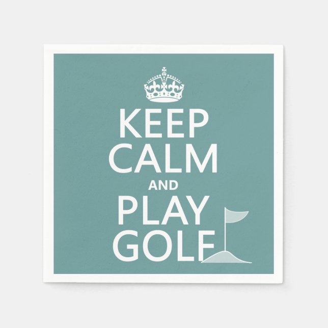Behalt Ruhe und Golf spielen - alle Farben Serviette (Vorderseite)