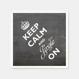 Behalt Ruhe und Jingle auf Chalkboard Funny Holida Serviette