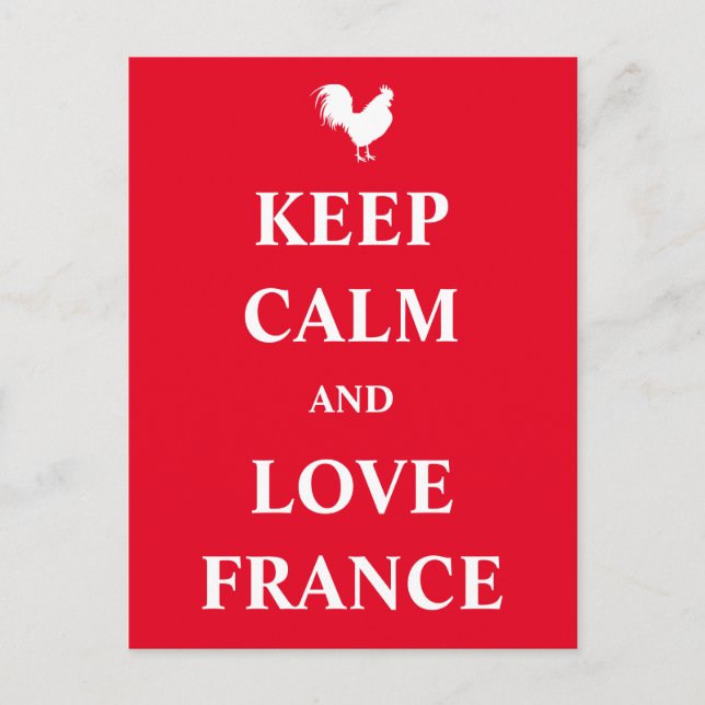 Behalt Ruhe und Liebe Frankreich Postkarte (Vorderseite)
