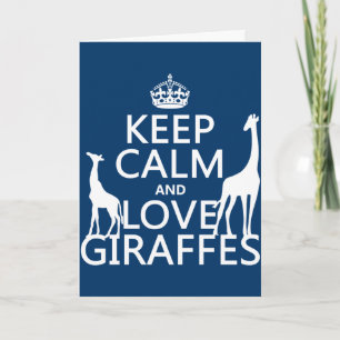 Behalt Ruhe und Liebe Giraffen - alle Farben Karte