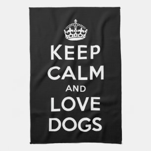 Behalt Ruhe und Liebe Hunde Geschirrtuch
