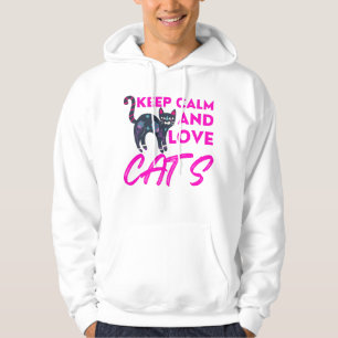 Behalt Ruhe und Liebe Katzen Weihnachten Hoodie