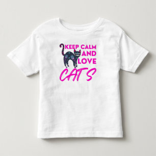 Behalt Ruhe und Liebe Katzen Weihnachten Kleinkind T-shirt