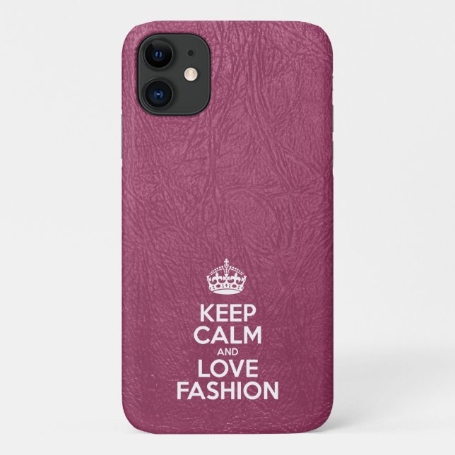 Behalt Ruhe und Liebe Mode - rosa Leder Case-Mate iPhone Hülle (Rückseite)