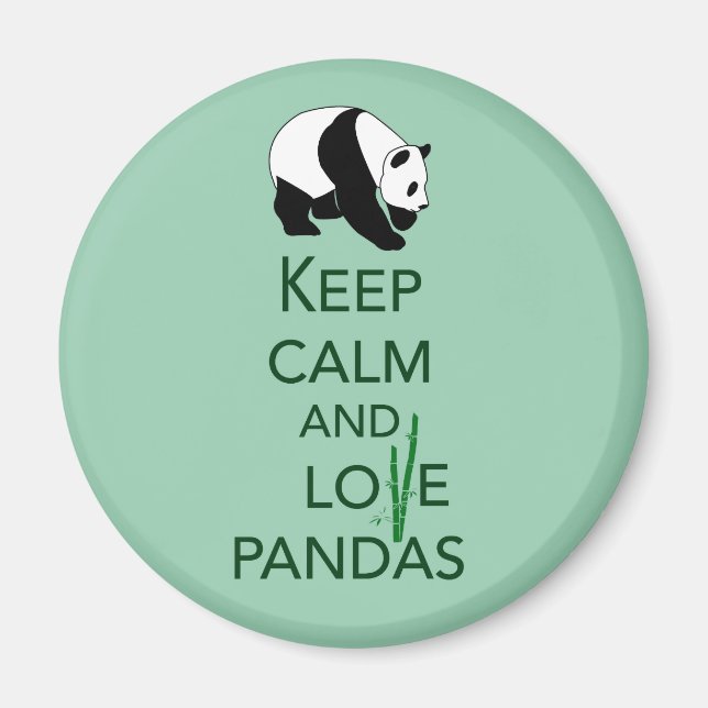 Behalt Ruhe und Liebe Pandas Geschenk Kunst drucke Magnet (Vorne)