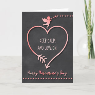 Behalt Ruhe und Liebe Rosa Herzen Valentinstag Feiertagskarte