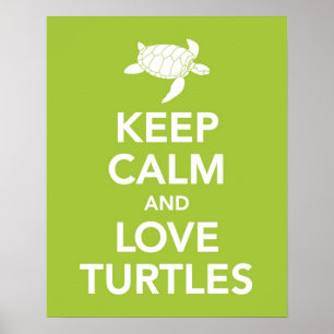 Behalt Ruhe und Liebe Schildkröten drucken Plakat