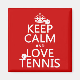 Behalt Ruhe und Liebe Tennis Magnet