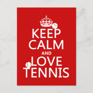 Behalt Ruhe und Liebe Tennis Postkarte