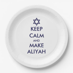 Behalt Ruhe und mache Aliyah Pappteller