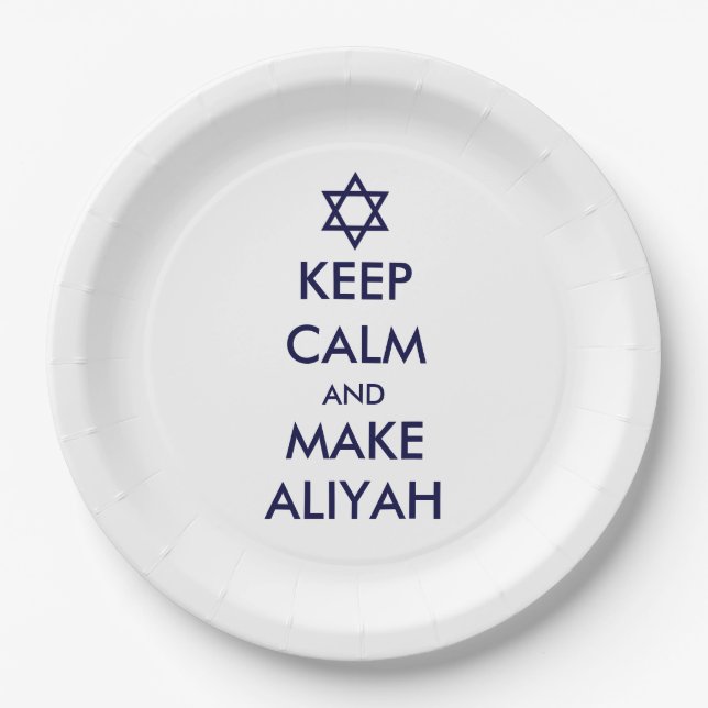 Behalt Ruhe und mache Aliyah Pappteller (Vorderseite)