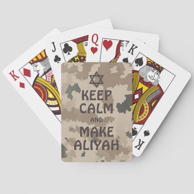 Behalt Ruhe und mache Aliyah Spielkarten (Rückseite)