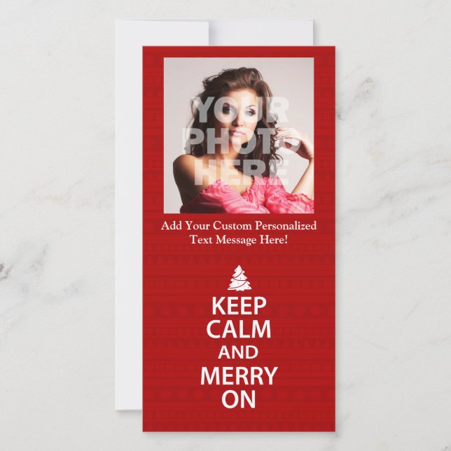 Behalt Ruhe und Merry On Feiertagskarte (Vorderseite)