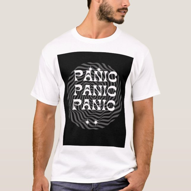 "Behalt Ruhe und Panik später" T-Shirt (Vorderseite)