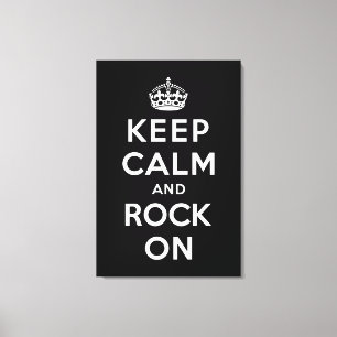 Behalt Ruhe und Rock On Leinwanddruck
