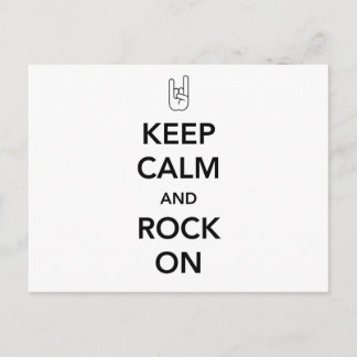 Behalt Ruhe und Rock On Postkarte