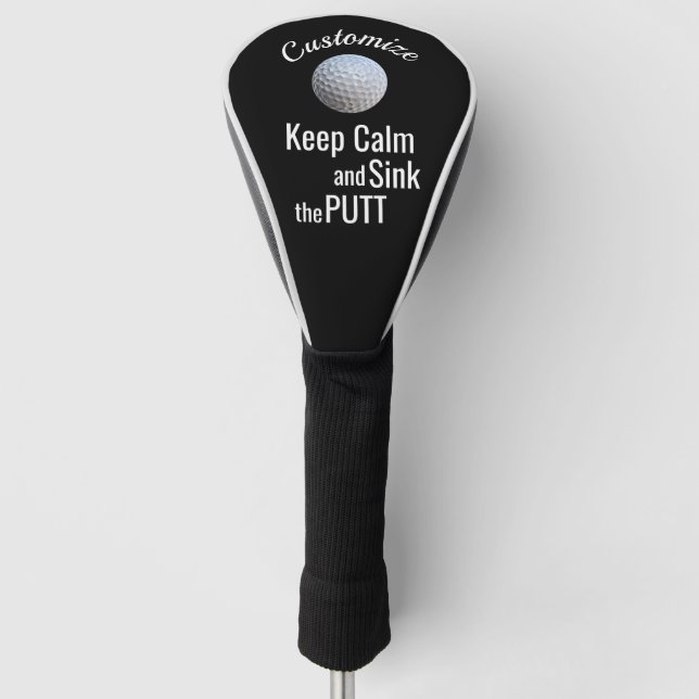 Behalt Ruhe und schlucken Sie die Putt Golf Head C Golf Headcover (Vorderseite)