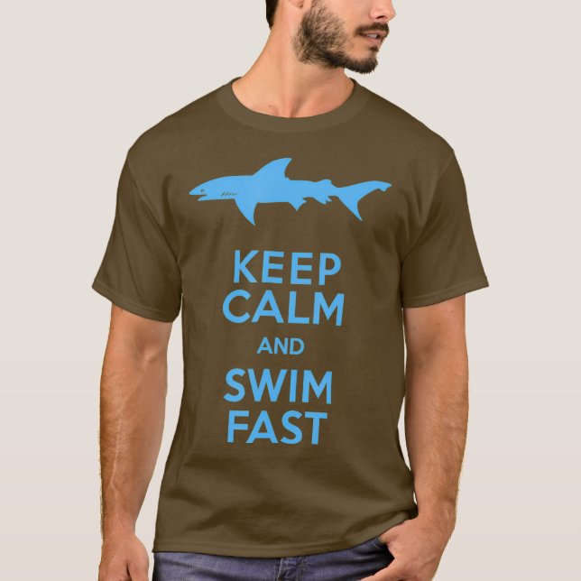 Behalt Ruhe und schnelle Haie T-Shirt (Vorderseite)
