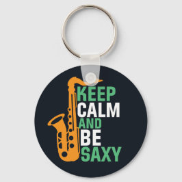 Behalt Ruhe und sein Saxy Funny Saxophone Player J Schlüsselanhänger