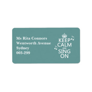 Behalt Ruhe und Sing On - alle Farben Adressaufkleber