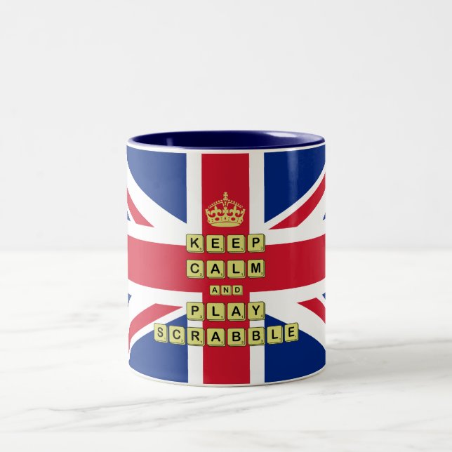 Behalt Ruhe und Spiel Zweifarbige Tasse (Mittel)