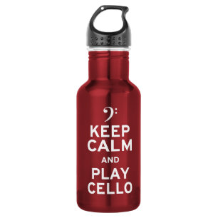 Behalt Ruhe und spiele Cello Edelstahlflasche