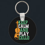Behalt Ruhe und spiele Cello Funny Cellist Musicia Schlüsselanhänger<br><div class="desc">Vintages Retro-Orchestermusik-Fan-Design für diejenigen,  die in einer Musikband oder Symphonie Streichmusikinstrument spielen. Coole klassische Musik Liebesartikel für Cellist,  Musiker und Künstler. Ideal für Cello Musiklehrer,  Orchesterfans und diejenigen,  die Cello oder Liebe spielen Liebe haben. Große Souvenirs,  Weihnachtsgeschenk und Geburtstagsgeschenk für Familien und Freunde.</div>