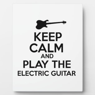 Behalt Ruhe und spiele die elektrische Gitarre Fotoplatte