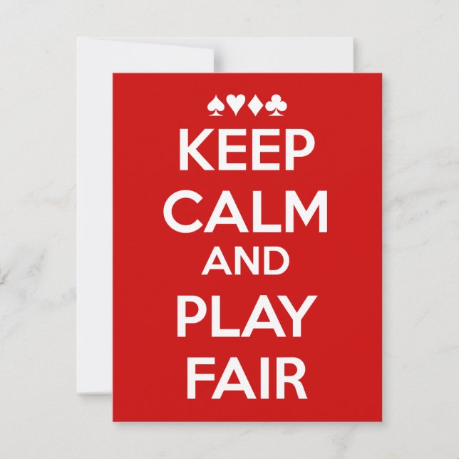 Behalt Ruhe und spiele fair (Vorderseite)