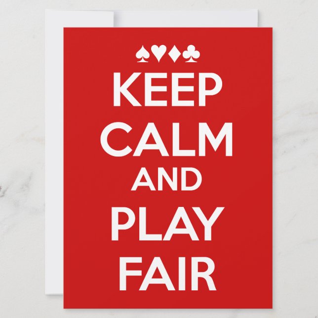 Behalt Ruhe und spiele fair (Vorderseite)