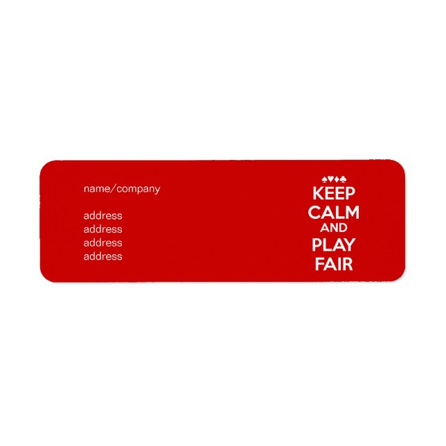 Behalt Ruhe und spiele fair (Vorne)