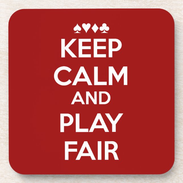 Behalt Ruhe und spiele fair Untersetzer (Vorderseite)