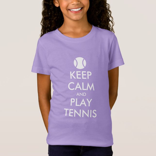 Behalt Ruhe und spiele Tennis-Kind nicht Shirt für (Vorderseite)