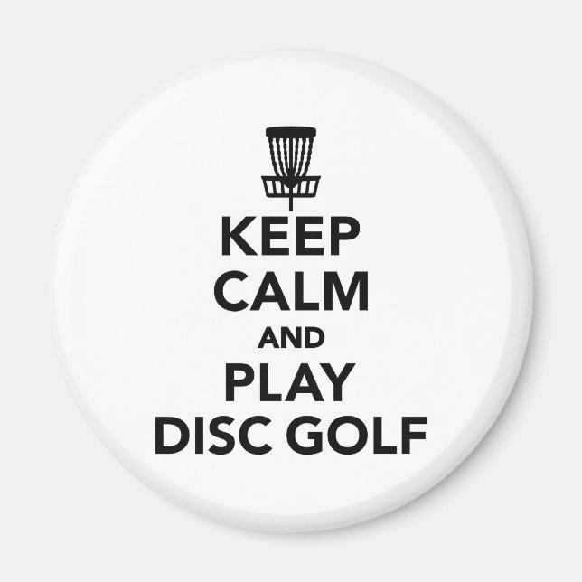 Behalt Ruhe und spielte Disc Golf Magnet (Vorne)