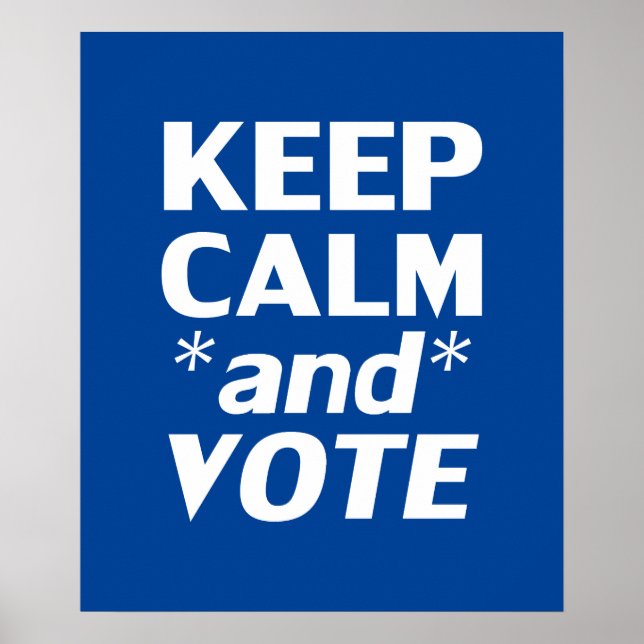 "Behalt Ruhe und Stimme" weiß, blau Poster (Vorne)