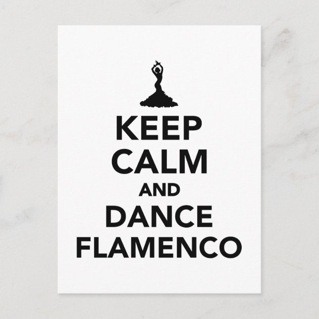 Behalt Ruhe und Tanz Flamenco Postkarte (Vorderseite)