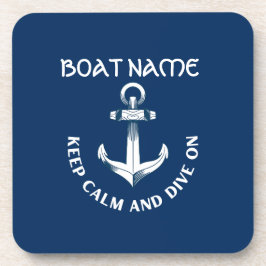 Behalt Ruhe und tauche auf, Anchor Navy Blau Getränkeuntersetzer