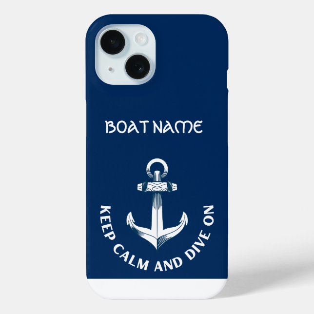 Behalt Ruhe und tauche auf, Anchor Navy Blue Summe Case-Mate iPhone Hülle (Rückseite)