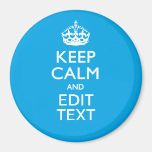 Behalt Ruhe und Text auf Sky Blue Decke Magnet