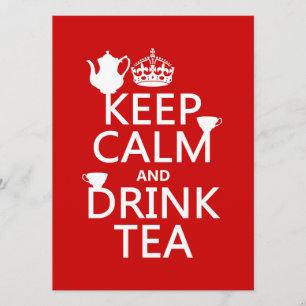 Behalt Ruhe und Trink Tee - Alle Farben Einladung